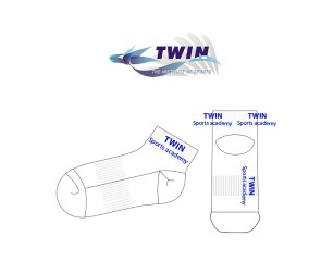 트윈스포츠아카데미의 2차 남, 여 공용 스포츠 양말 제작사례.