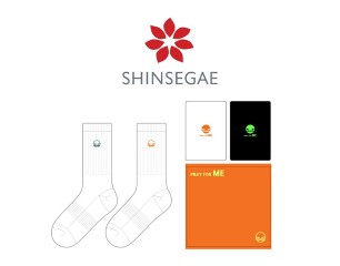 신세계백화점(SHINSEGAE)_PRAY FOR ME의  남, 녀 스포츠 자수 장목양말과 손목밴드, 수건 제작사례