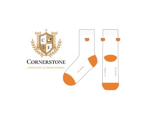 코너스톤 서울 아카데미_cornerstone collegiate academy of seoul의 남, 녀 공용 패션 자수 중목양말 제작사례