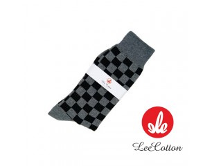 리코튼 빈티지 사각패턴 양말 / 그레이_F832G (최소 600개 이상)