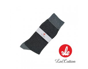 리코튼 심플한 잔스트라이프 양말 / 그레이_F833G (최소 600개 이상)