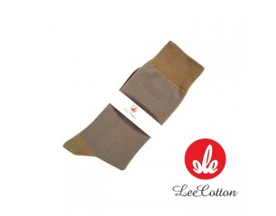 리코튼 심플한 잔스트라이프 양말 / 베이지_F833Y (최소 600개 이상)