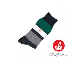 리코튼 컬러배색 양말 / 그린_F834G (최소 600개 이상)