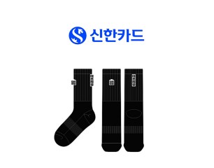 신한카드의 남, 녀 공용 스포츠 장목양말 제작사례