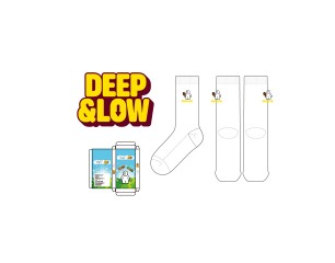 빙그레_딥앤로우(deep&low)의 남녀공용 자수 패션 장목양말 선물세트 제작사례