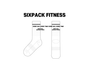 식스팩휘트니스의 남여공용 스포츠 장목양말 제작사례